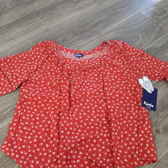 Keds Tops - Keds Women's Blouse Top Short-sleeve Strawberry Print